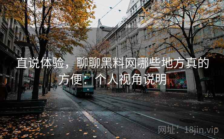 直说体验，聊聊黑料网哪些地方真的方便：个人视角说明