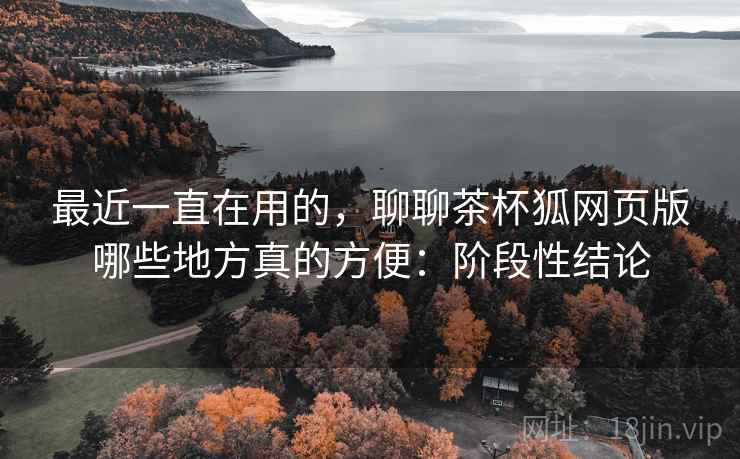 最近一直在用的，聊聊茶杯狐网页版哪些地方真的方便：阶段性结论