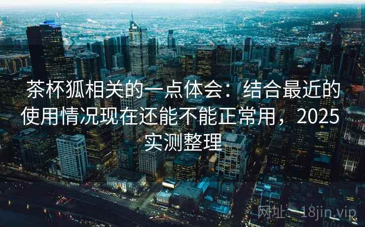 茶杯狐相关的一点体会：结合最近的使用情况现在还能不能正常用，2025 实测整理